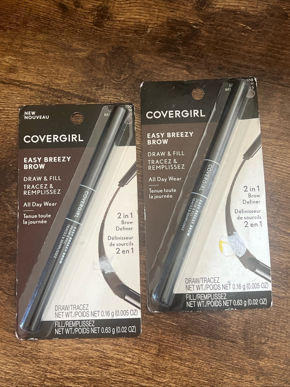 Lot of 2 CoverGirl Easy Breezy Brow Draw & Fill 300 Soft Brown New Sealed